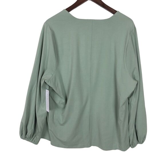 NWT Soft Surroundings Maureen Sage Sprout Green Square Neck Top Women's plus 1X - Picture 6 of 11